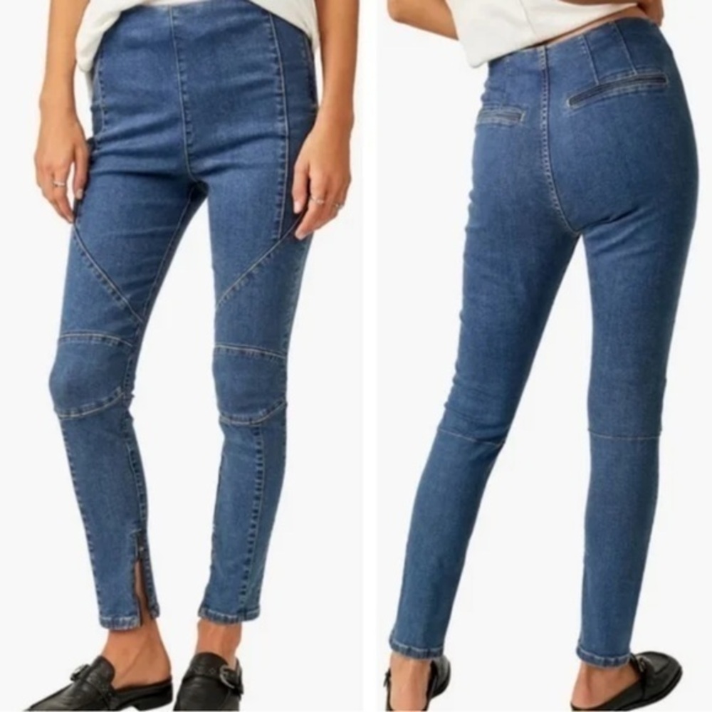 Free People We The Free Bella Moto Skinny Jeans Size 31